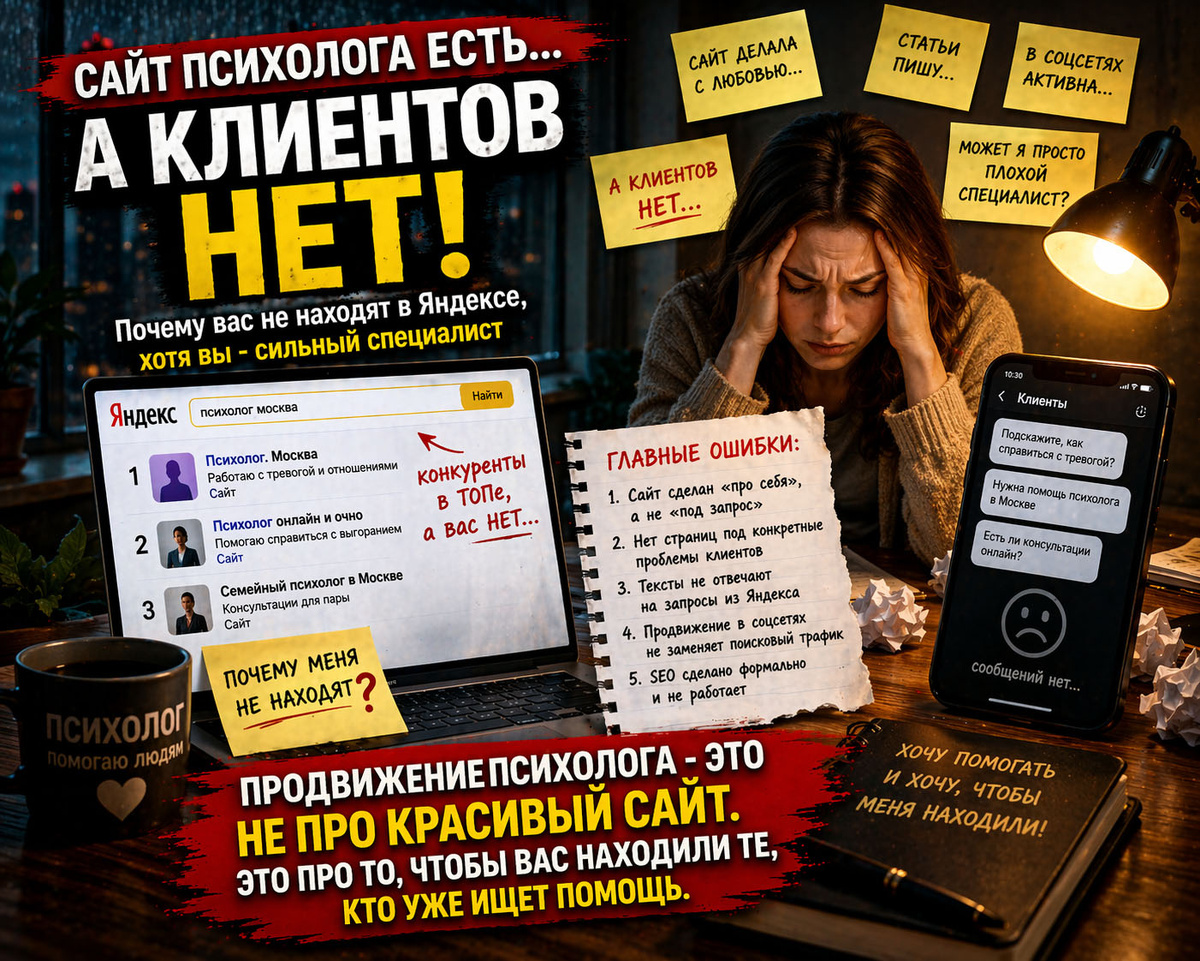 Психолог продвижение сайта в Яндекс