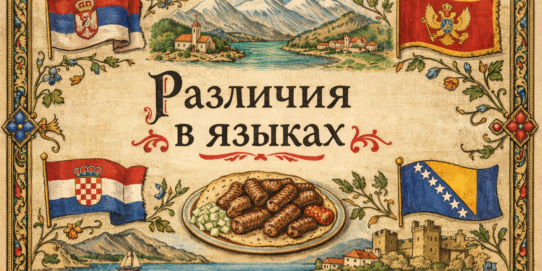 Один язык - четыре паспорта. Разница между сербским, хорватским, черногорским и боснийским языками.