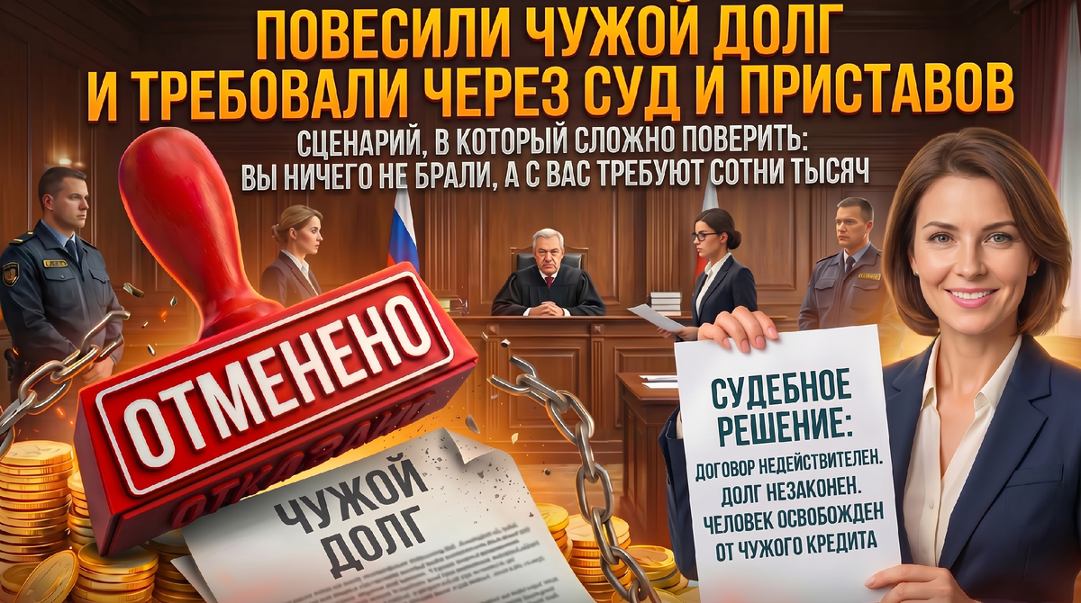 Повесили чужой долг и требовали его через суд и приставов