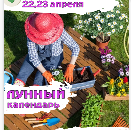 ЛУННЫЙ КАЛЕНДАРЬ САДОВОДА. 21 (с 20:00 по МСК), 22, 23 АПРЕЛЯ 2026.