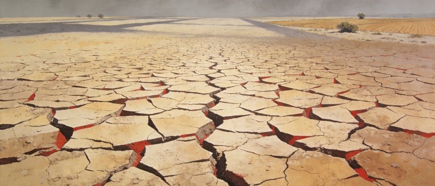Потрескавшаяся земля, абстракциясоздано с использованием ИИ