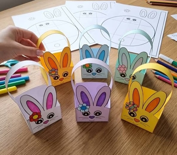 Листайте галерею там шаблон корзинки для печати.