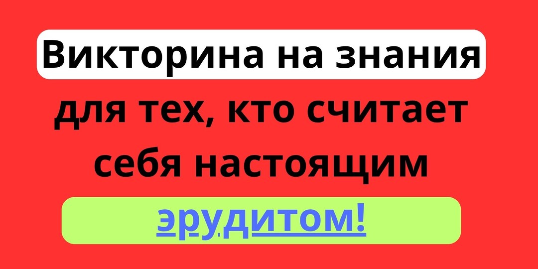 Викторина на знания для тех, кто считает себя настоящим эрудитом!