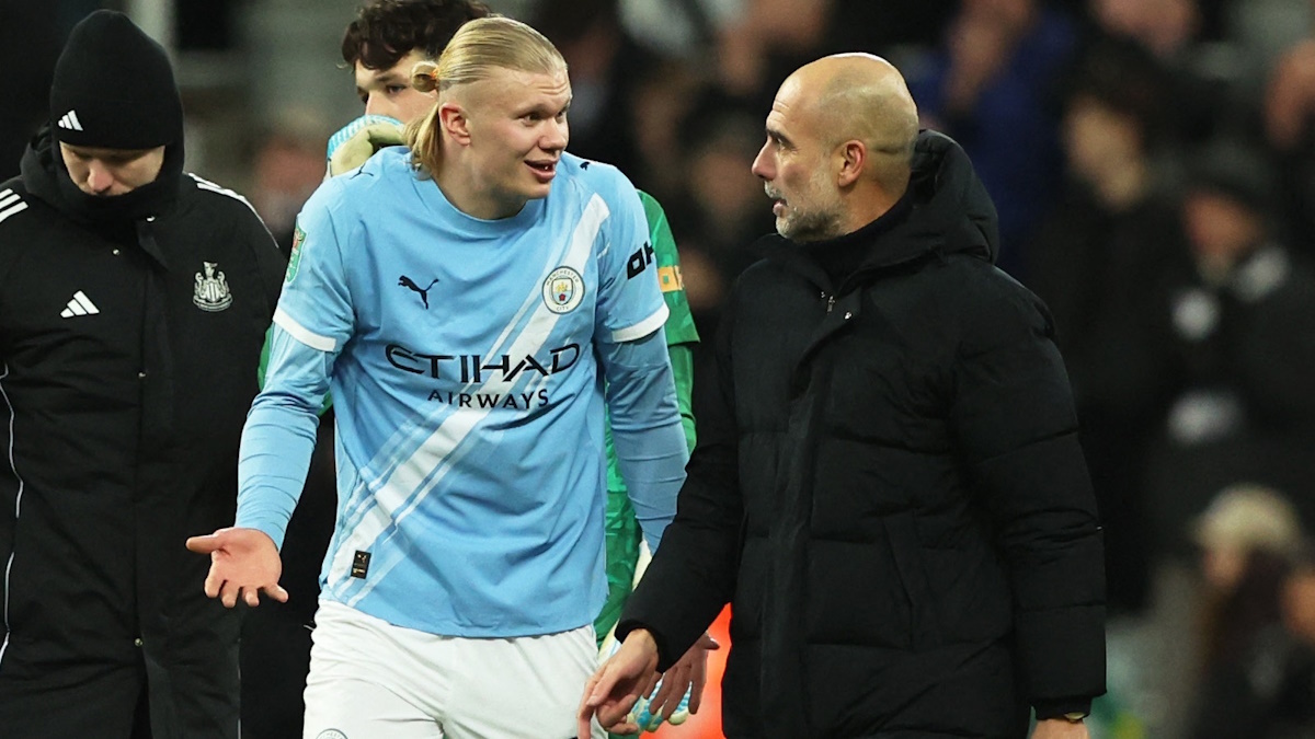    Пеп Гвардиола и Эрлинг Холанд. Фото: REUTERS