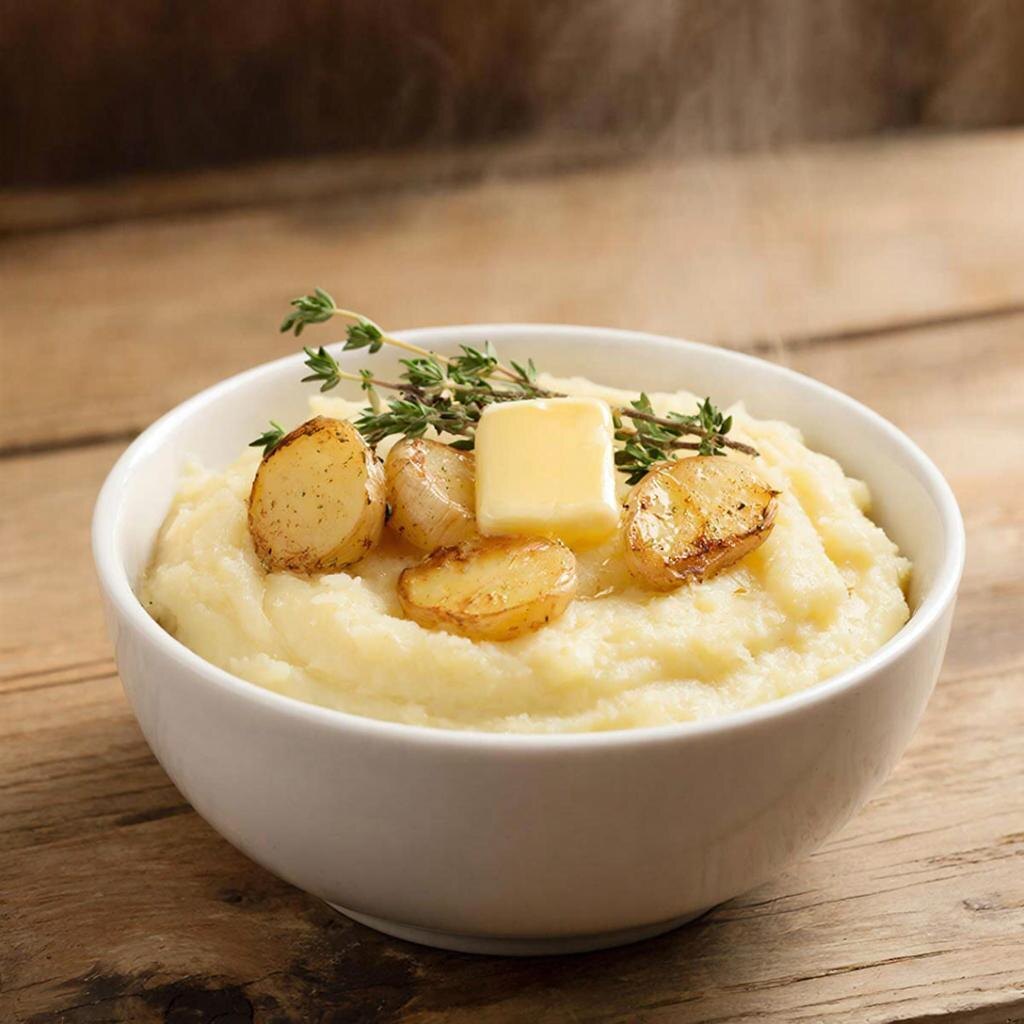 Картофельное пюре с запечённым чесноком и тимьяном