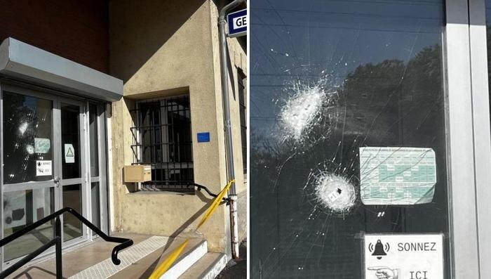 Во Франции обстреляли казарму жандармерии, пострадавших нет. Обложка © Х / Matthieu Valet