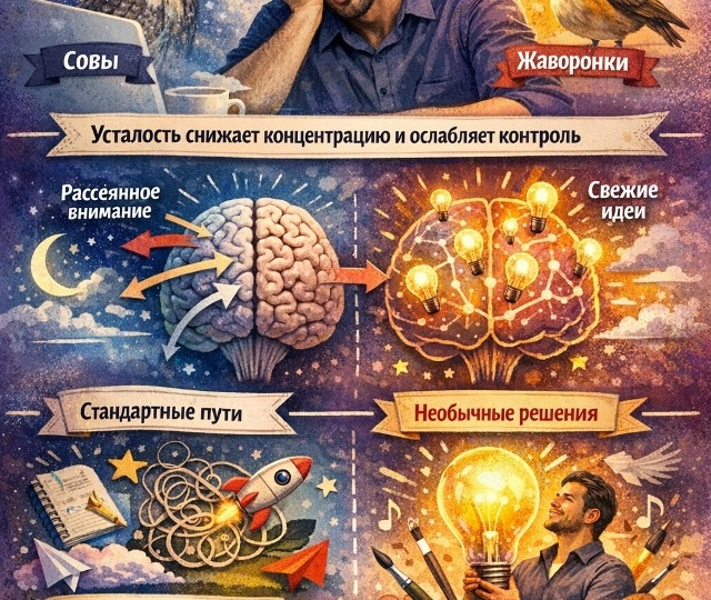 Почему сильная усталость может усиливать творческое мышление