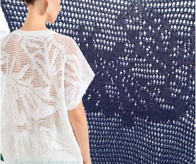 Вяжем обновку к лету! Часть 4. Закончена спинка к безрукавке по мотивам обворожительного цветочного узора Б. Кучинелли. Описание вязания.