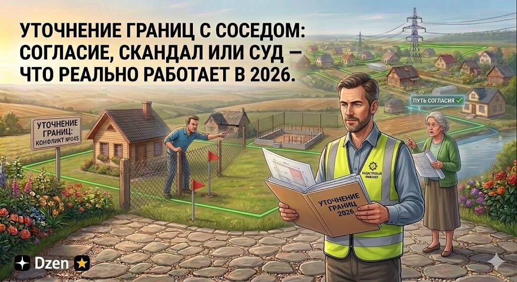 Уточнить границы с соседом можно тремя способами: добровольно (подписать акт согласования), через администрацию (при перераспределении участков) или через суд.