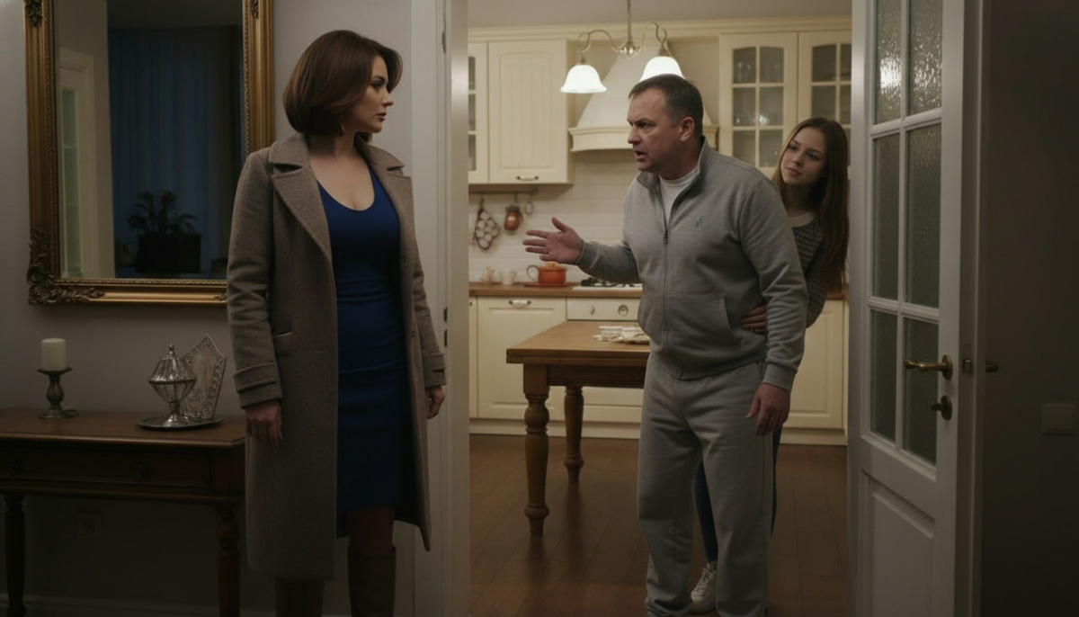 Он был у двери раньше, чем она успела снять пальто.