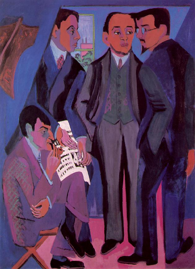 Э. Л. Кирхнер. Групповой портрет участников группы «Мост». 1926—1927