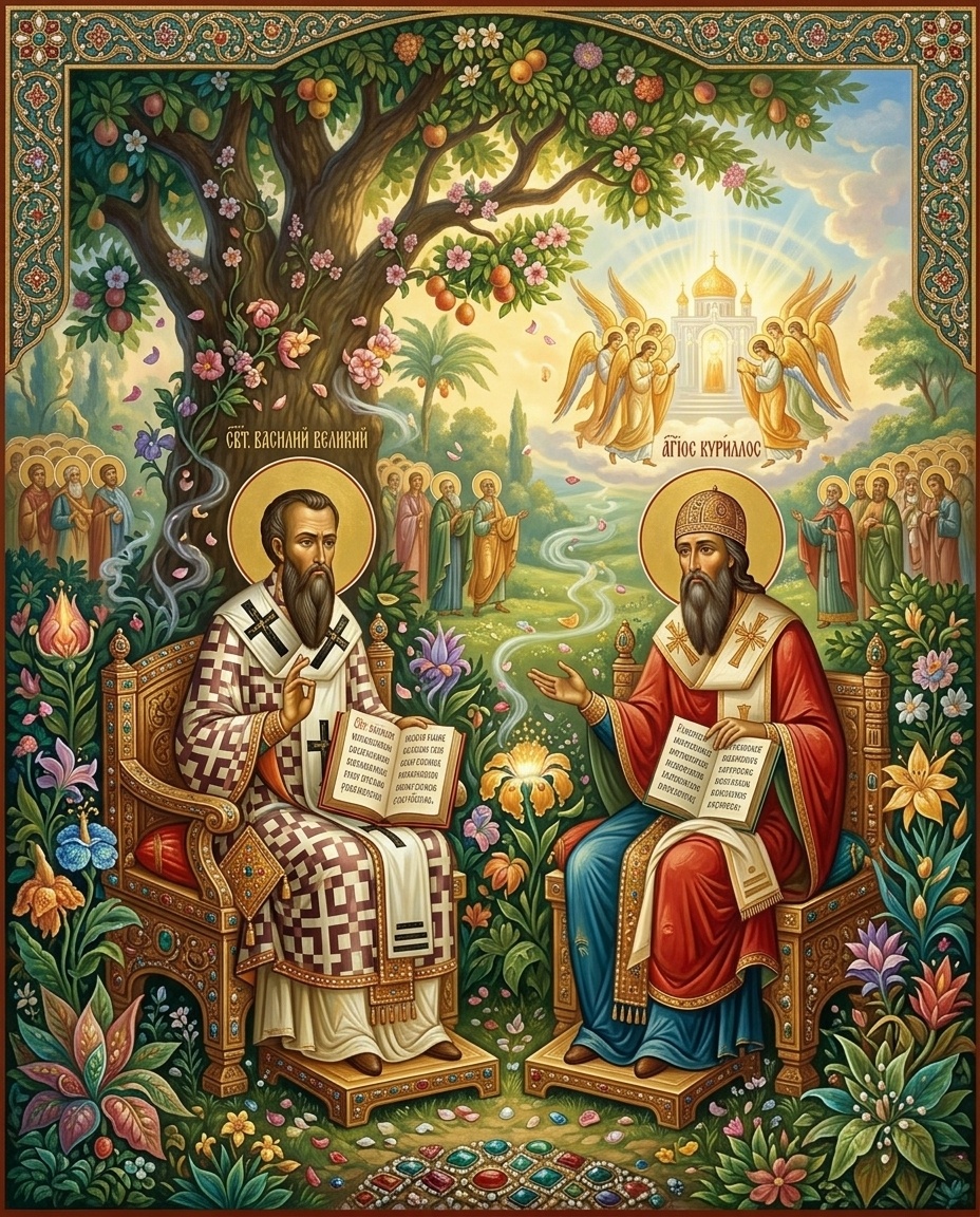 Св. Василий Великий и Св. Кирилл Александрийский
