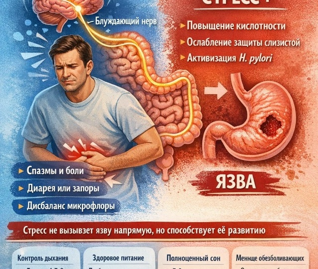 Связь мозга и кишечника: действительно ли стресс приводит к язве?
