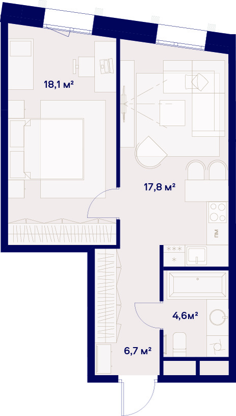 1-комнатная квартира ЖК "Союз"