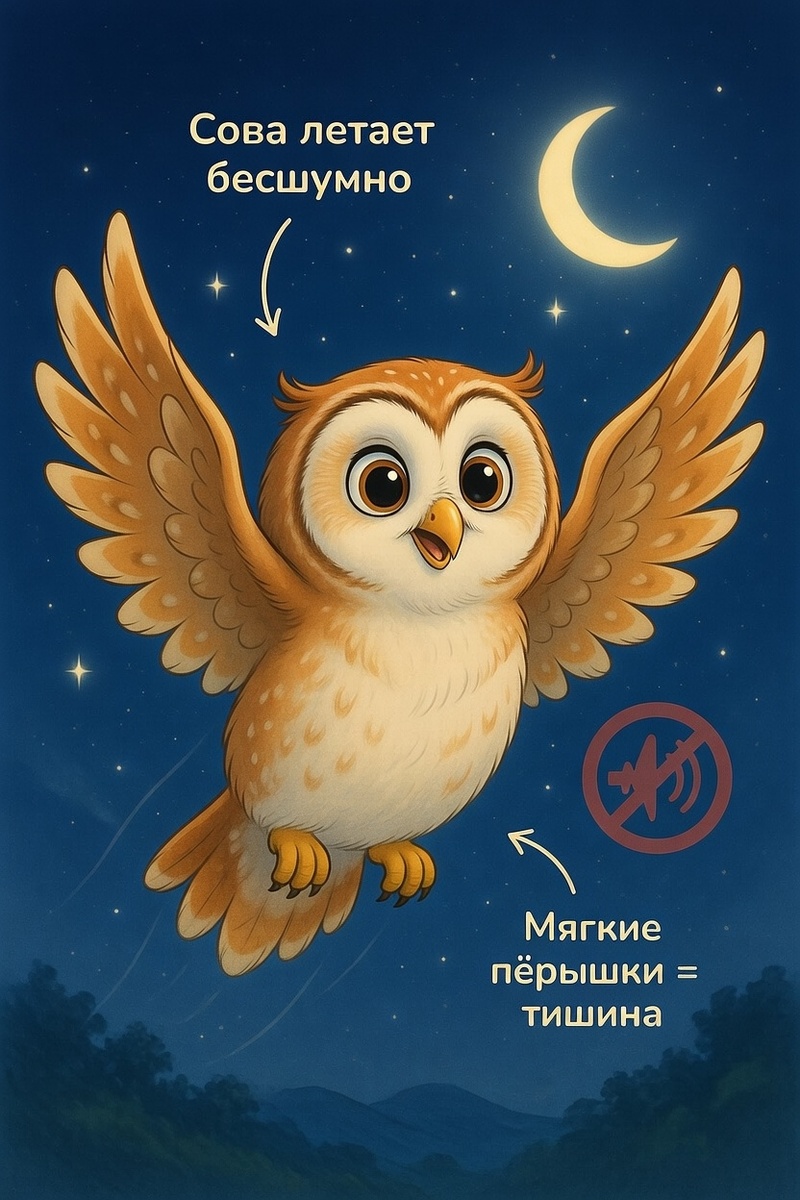 Бесшумный полет Совы Софии (авторское право rikkirayden@yandex.ru)