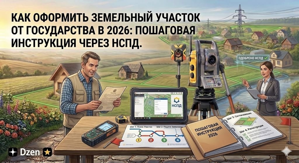 Оформить земельный участок от государства можно бесплатно или за деньги в зависимости от цели и вашей категории. Главный инструмент 2026 года — платформа НСПД (nspd.gov.ru), где собраны все свободные участки по стране. 