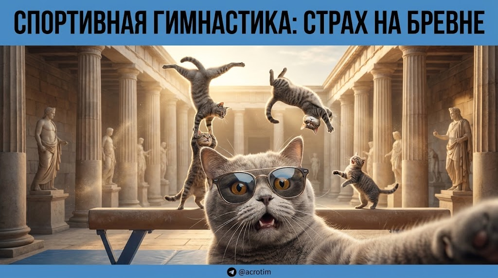   Преодоление психологического барьера — важнейший шаг к успешному выполнению нового элемента на бревне. Тренер