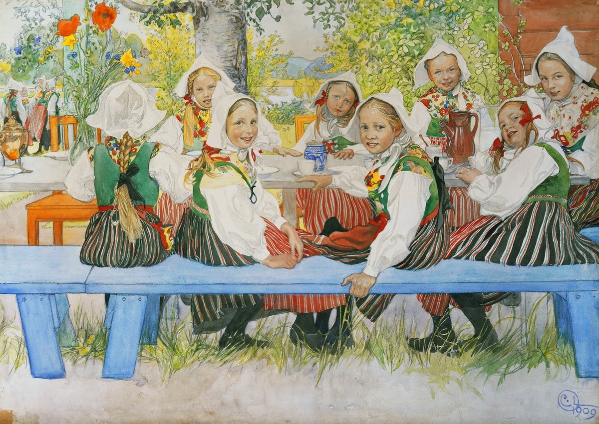 Карл Ларссон "День рождения Керсти" (1909)
