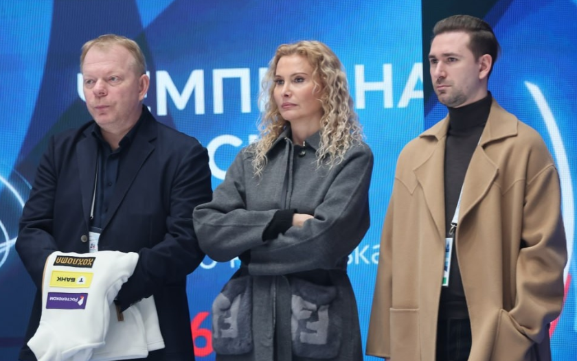     С. Дудаков, Э. Тутберидзе, Д. Глейхенгауз. Фото: Дзен Фотография взята из открытых источников.