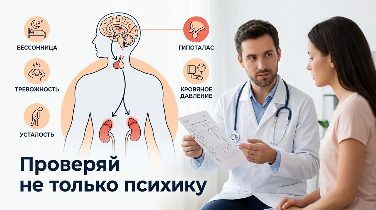 Суть в том, что психика и эндокринная система не живут в разных квартирах. Они в одном организме.