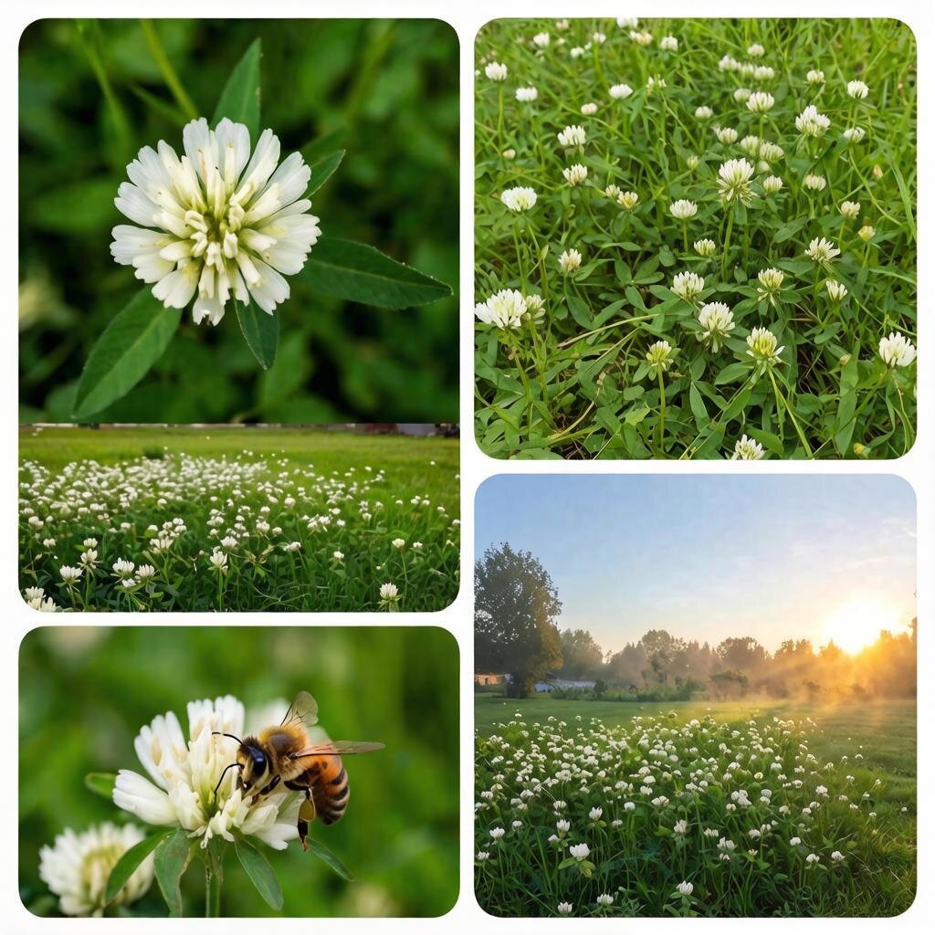 Цветущий клевер — настоящий магнит для полезных насекомых: пчёл, шмелей, бабочек. Он поддерживает биоразнообразие сада и способствует опылению плодовых и овощных культур. Иллюстрация автора.