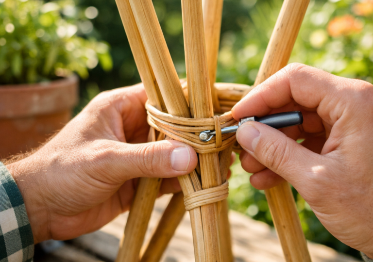 Стойки для кашпо из ротанга: как правильно закрепить основу