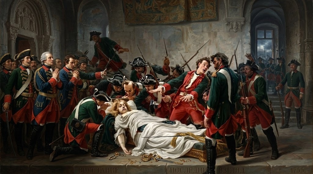 Картина «Подпоручик Василий Мирович у тела Иоанна Антоновича 5 июля 1764 года в Шлиссельбургской крепости»