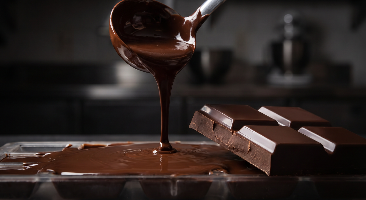 Правильно темперированный шоколад — это зеркальный блеск, чёткий хруст при ломке и таяние именно во рту, а не в руках. Всё это результат одной химической реакции — правильного формирования кристаллов какао-масла. Наука, которую можно освоить дома