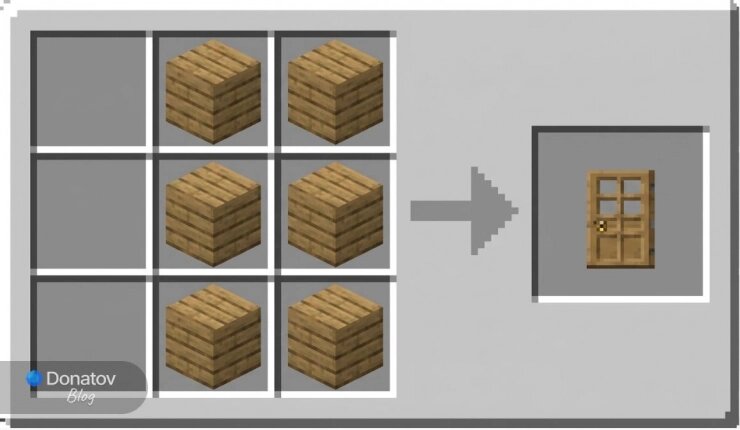    Крафт двери в Minecraft