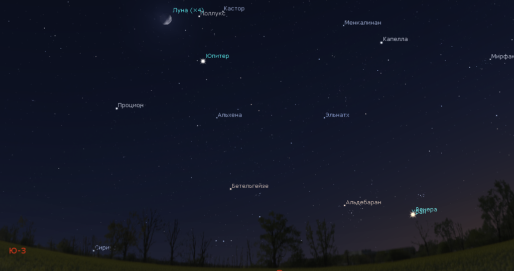 Жители Башкирии смогут увидеть Юпитер рядом с Луной