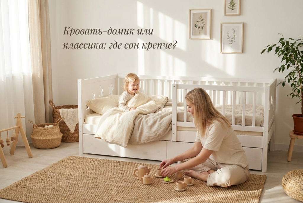    Выбор между уютной кроватью-домиком и традиционной классикой для ребенка. ecomebel