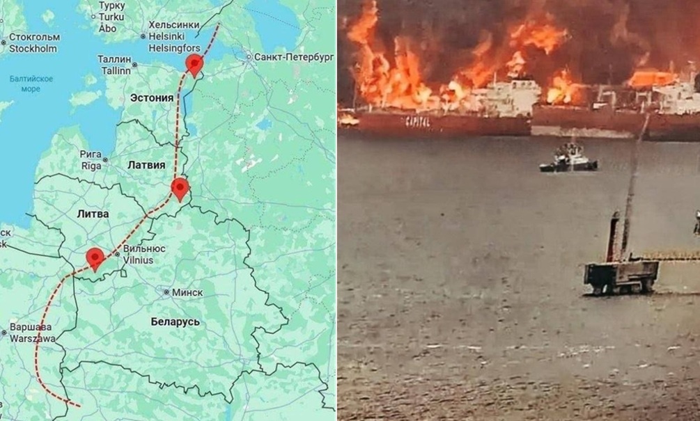    Нас бомбят через Польшу и Прибалтику, а то и прямо с их территорий, но терпение пока не лопнуло. Коллаж: Блокнот, справа - кадр видео из соцсетей