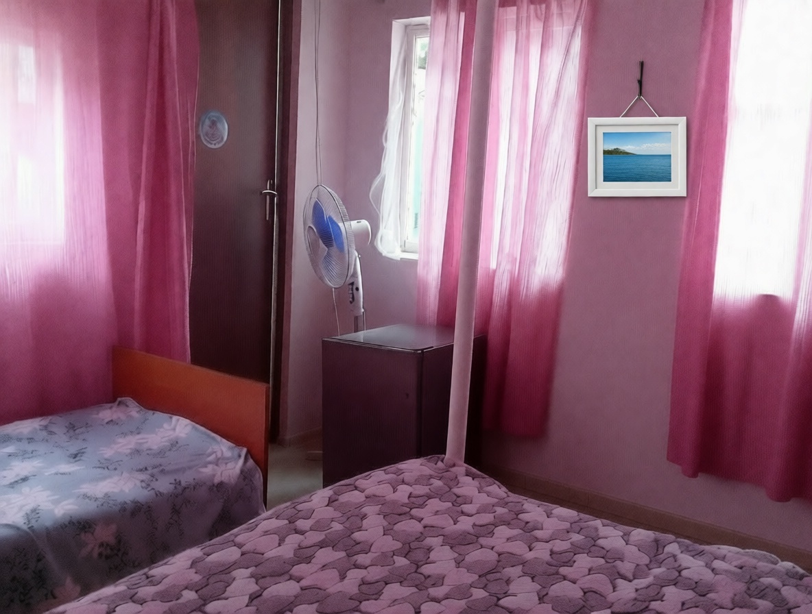 Зачем-то ИИ укоротил шторы...