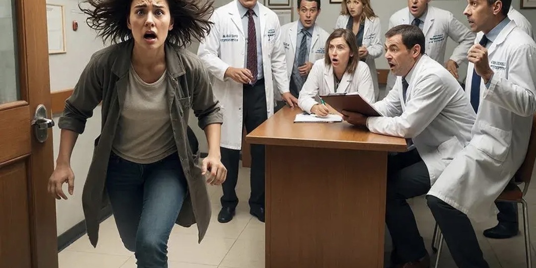 Уборщица ворвалась в кабинет, и начала кричать –"Вы его убиваете!"