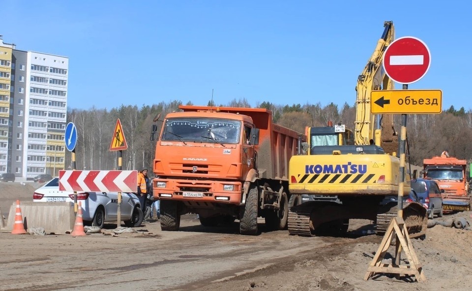    В Удмуртии возобновили работы на участке реконструкции дороги Ижевск – Аэропорт. Фото: пресс-служба Главы и правительства Удмуртии