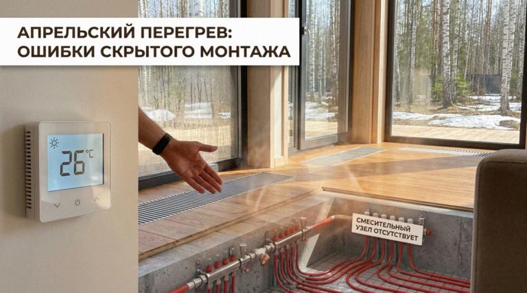 Ошибки на этапе до заливки стяжки могут привести к нарушению терморегуляции дома весной. 