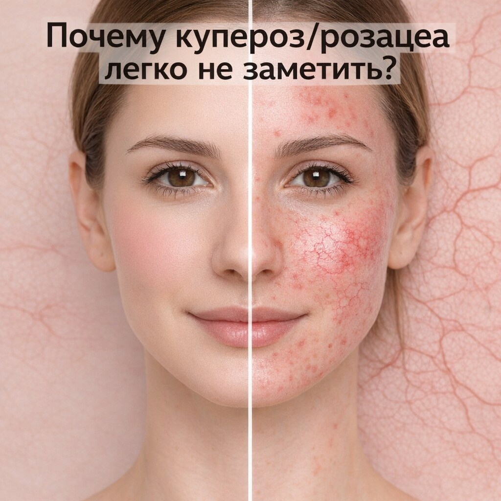 Почему купероз/розацеа легко не заметить?