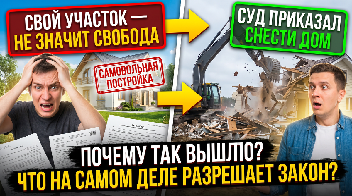 Мужчина построил дом на своем участке, но суд приказал его снести