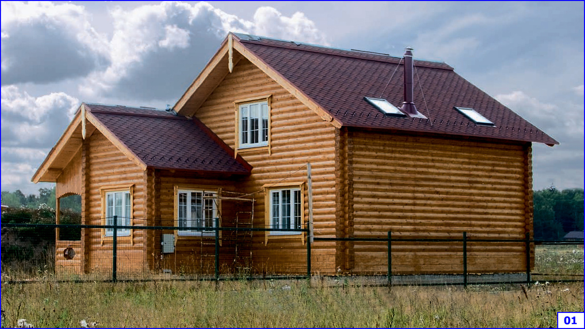 Дом, построенный из деревянного полого клеёного бруса (ДПБ)