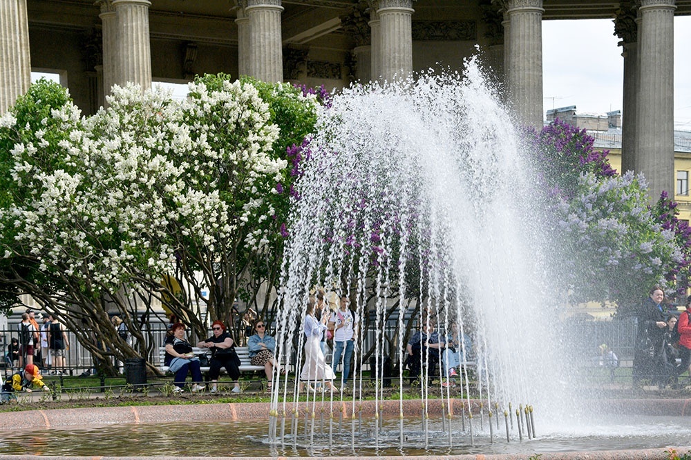    Фонтан в парке около Казанского собора в Санкт-Петербурге. / Фото: Александр Гальперин/РИА Новости