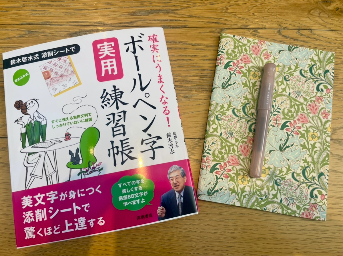 Мой набор «новичка»: слева - пособие для желающих улучшить почерк на японском 