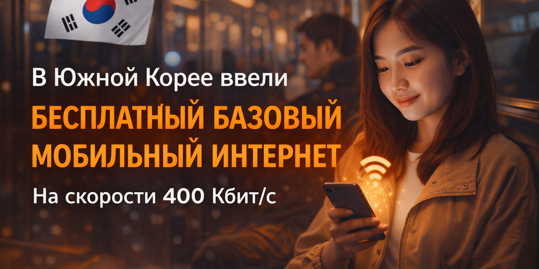 В Южной Корее сделали базовый мобильный интернет бесплатным для всех