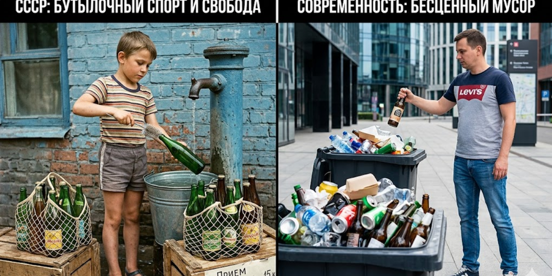 Он дрался за пустые бутылки в 80-х, а сегодня его внук просто выбрасывает деньги в мусор