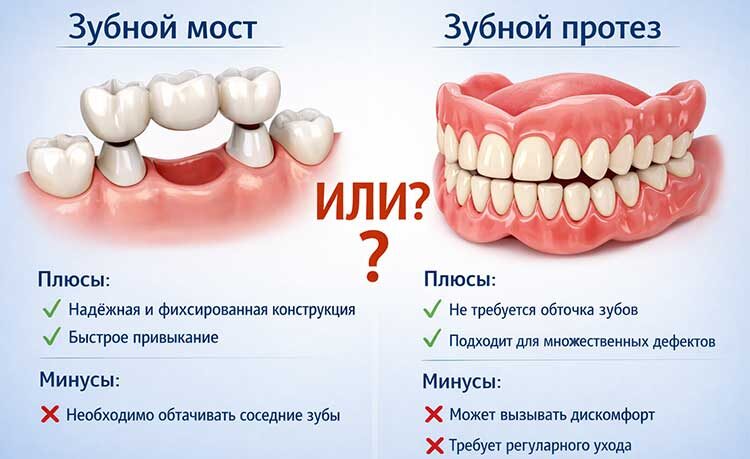 Мост или съёмный протез: что лучше выбрать и где чаще всего ошибаются
