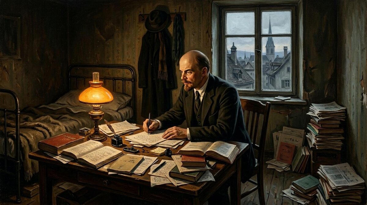 Цюрих, весна 1917: Ленин в эмиграции узнаёт о революции из газет — и оказывается отрезан от России воюющей Европой. Историческая визуализация.