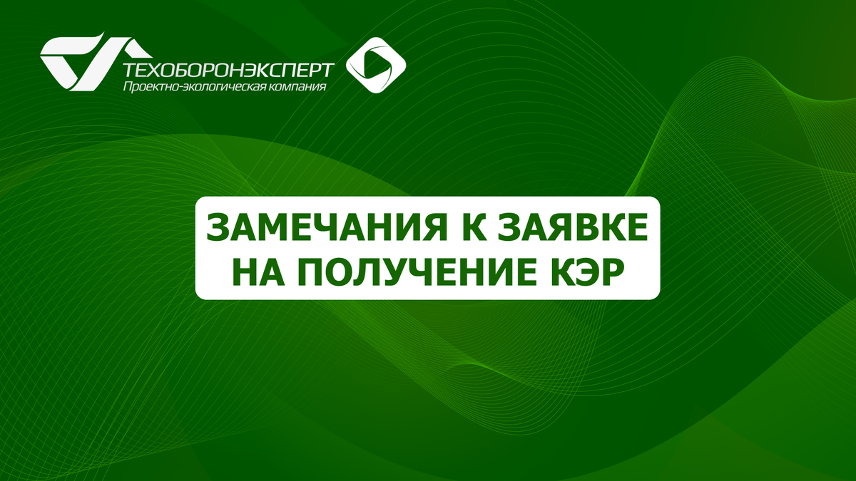 Замечания к Заявке на получение КЭР.