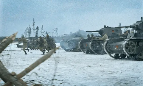 Советские танки Т-26 в атаке, 1939-40 гг.