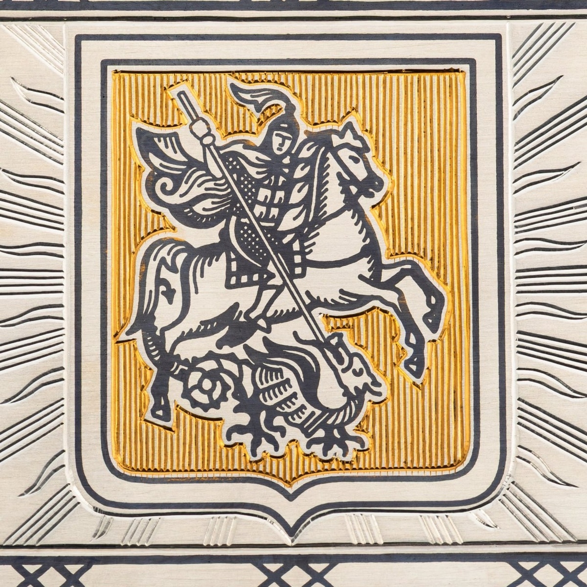 Визитница "Герб Москвы", серебро 925 пробы, чернение, золочение, Российская Федерация, 2025 г.