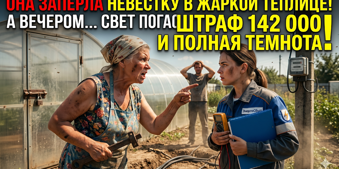 Свекровь заперла меня в душной теплице: «Парись, тунеядка!» Вечером энергосбыт обесточил её участок за незаконные подключения