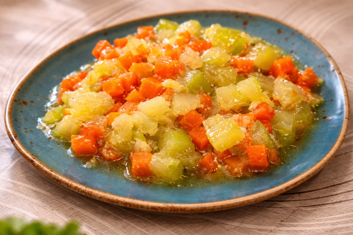 Тушенные кабачки с морковью